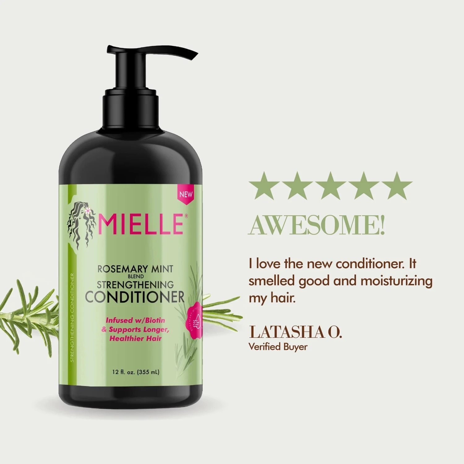 Mielle Rosemary Mint Strengthening Conditioner 355ml 6 Mielle Rosemary Mint Strengthening Conditioner 355ml - Image 4