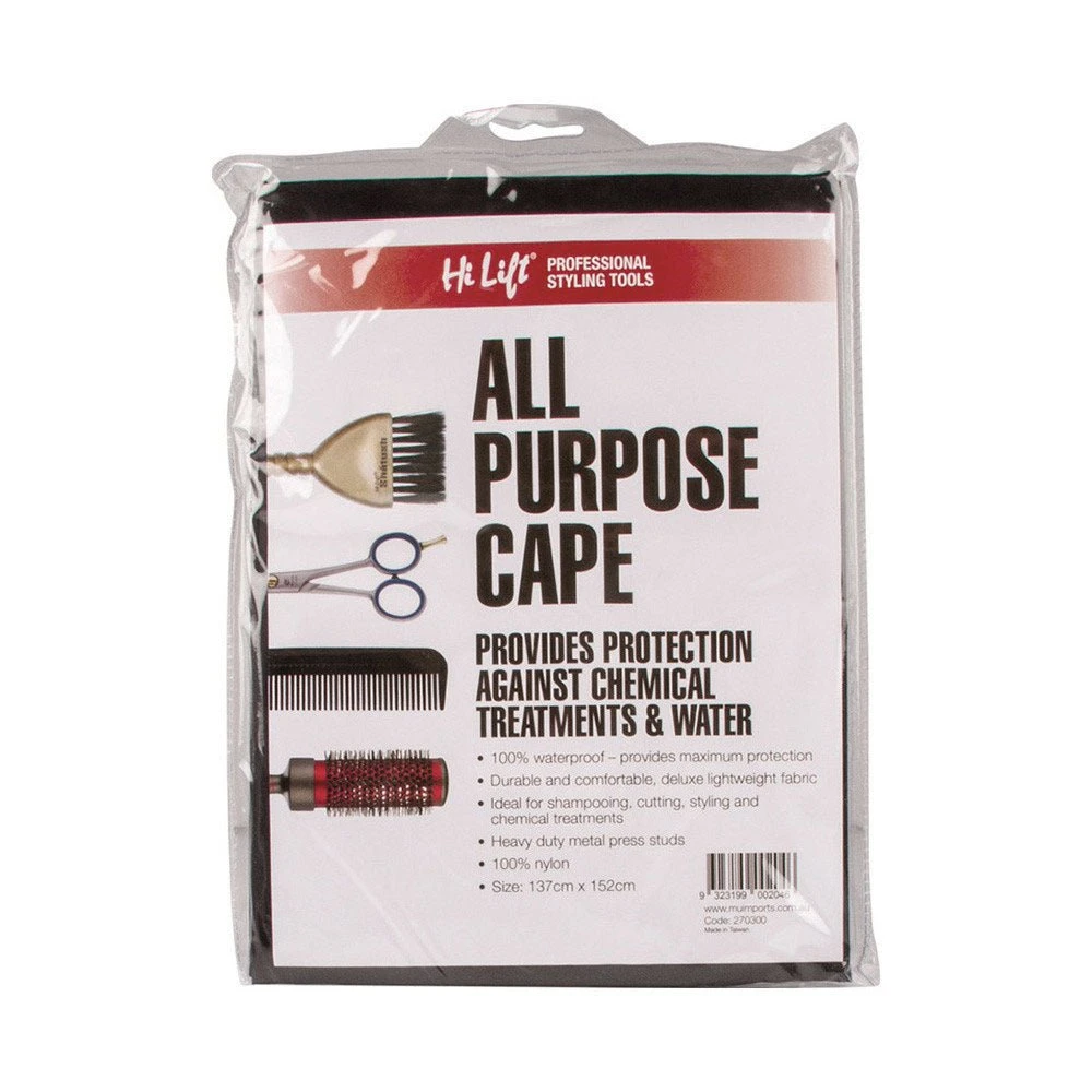 Hi Lift All Purpose Hairdressing Cape Black 3 Hi Lift All Purpose Hairdressing Cape Black