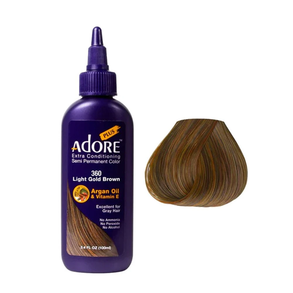 Adore Plus Semi Permanent Hair Color 360 Light Gold Brown 100ml 3 Adore Plus Semi Permanent Hair Color 360 Light Gold Brown 100ml