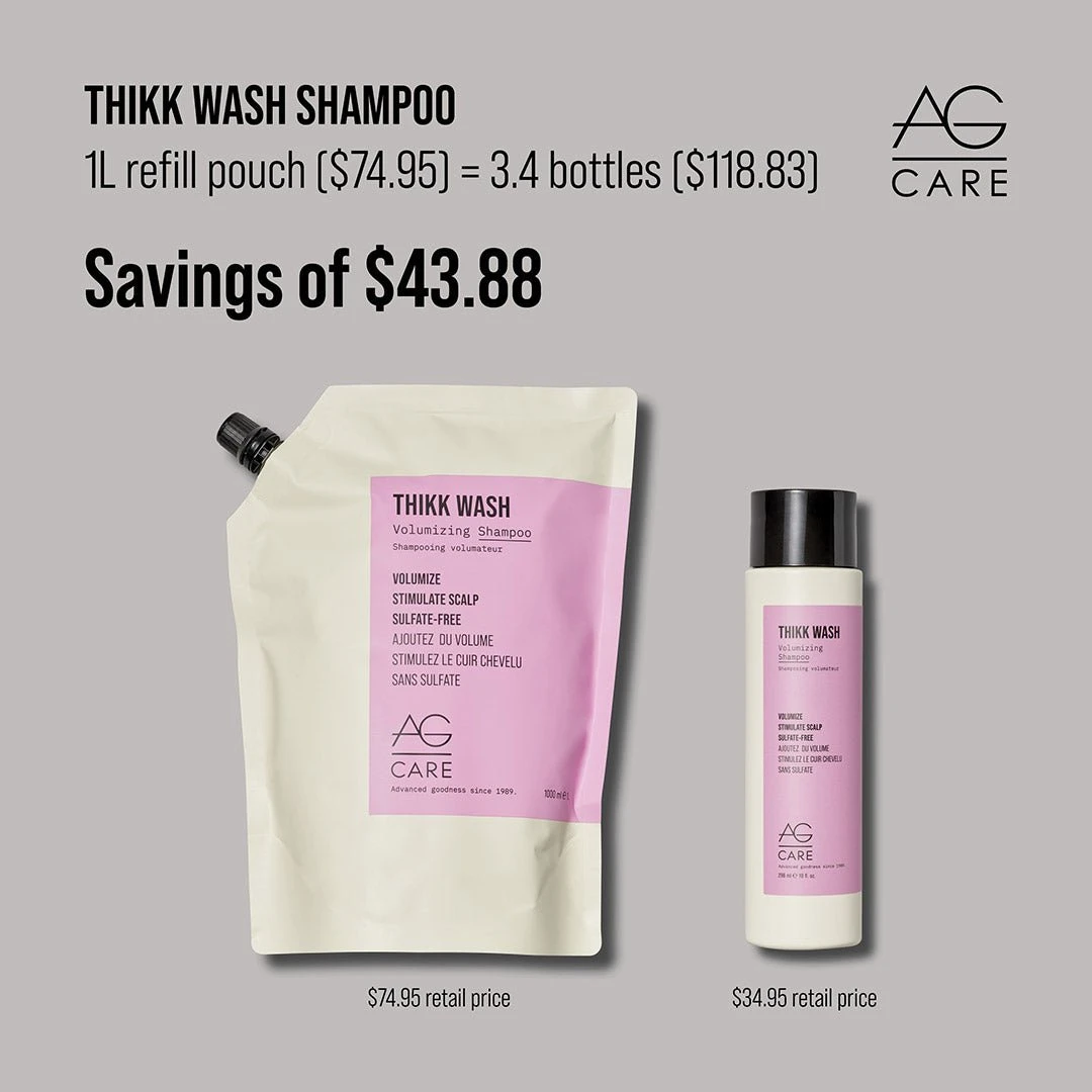 AG Care Thikk Wash Volumizing Shampoo 1L 6 AG Care Thikk Wash Volumizing Shampoo 1L - Image 4
