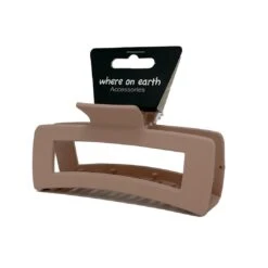 Where On Earth Rectangular Claw Clip Pastel Dusty Pink 13cm