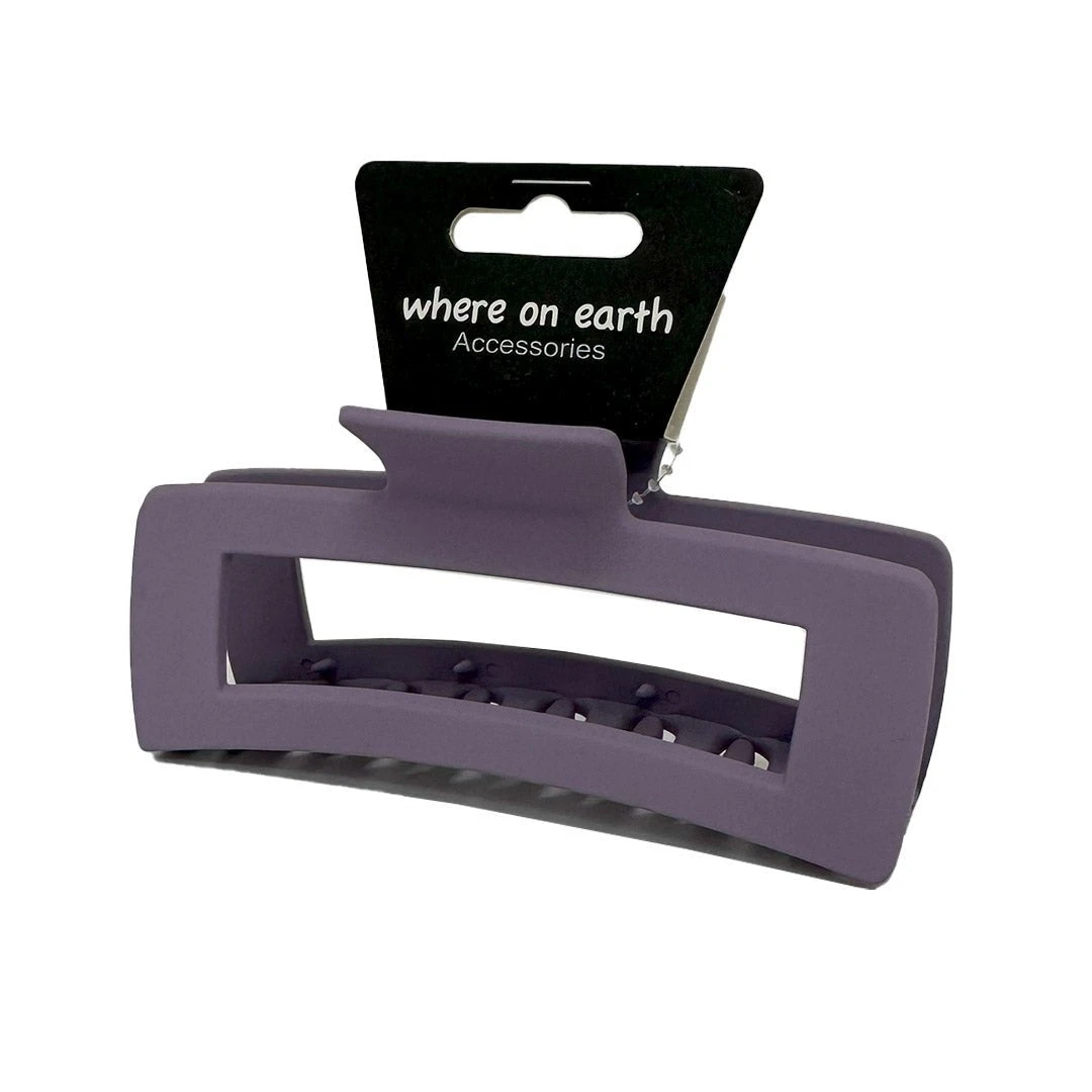 Where On Earth Rectangular Claw Clip Pastel Purple 13cm 3 Where On Earth Rectangular Claw Clip Pastel Purple 13cm