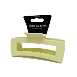 Where On Earth Rectangular Claw Clip Pastel Yellow 13cm