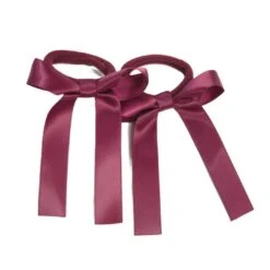 Where On Earth Satin Pony Bow Maroon