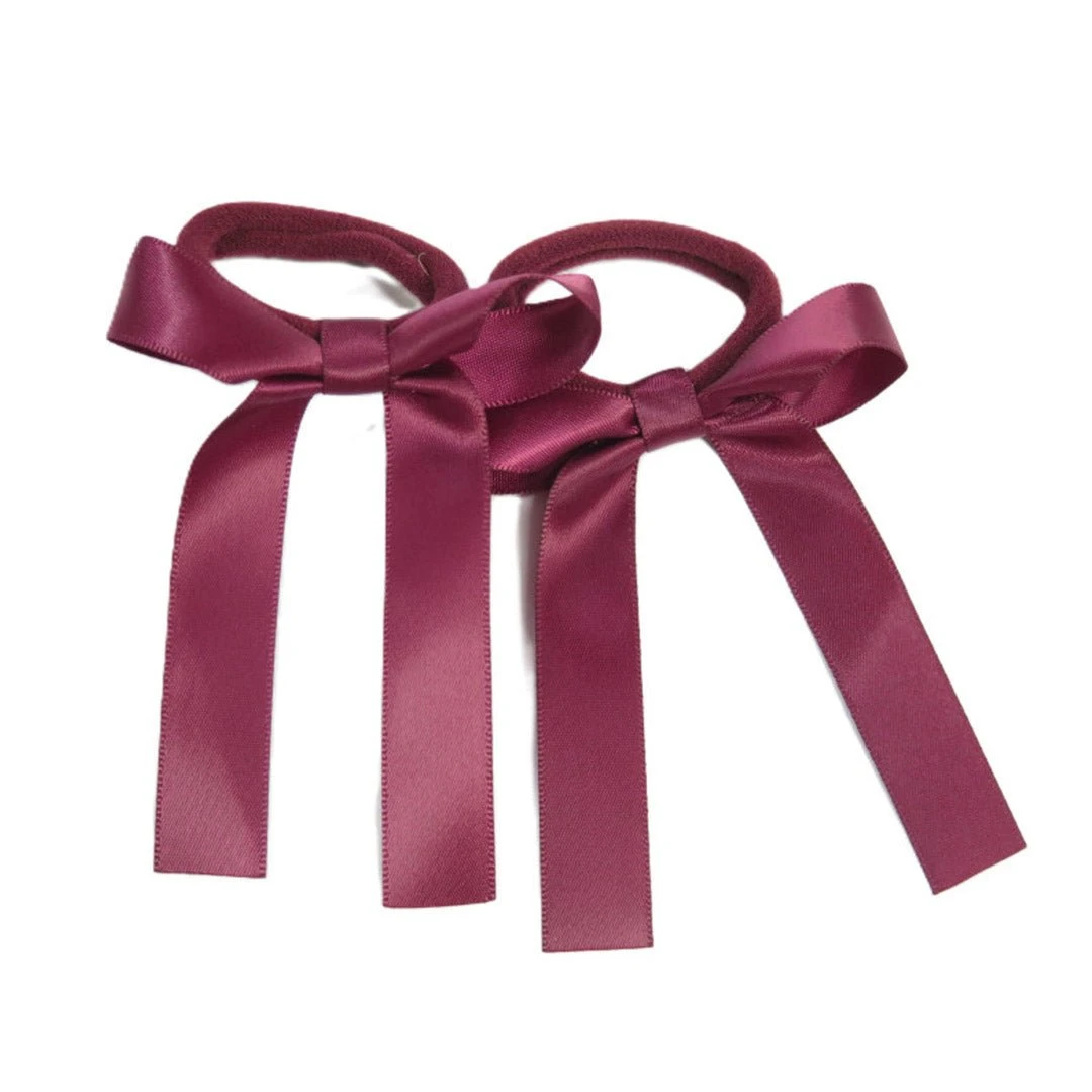 Where On Earth Satin Pony Bow Maroon 3 Where On Earth Satin Pony Bow Maroon