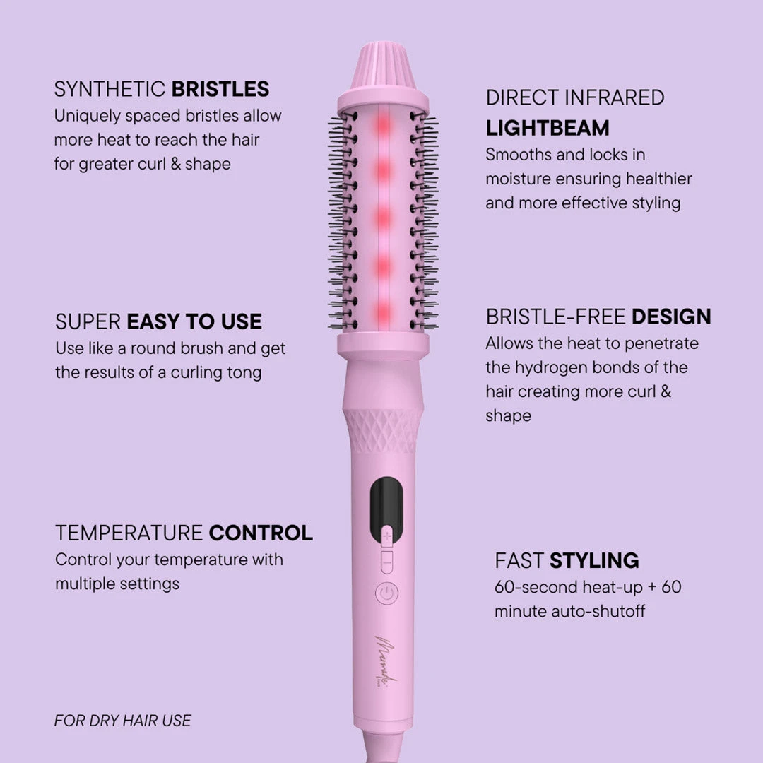 Mermade Hair Infrared Thermal Brush Pink 4 Mermade Hair Infrared Thermal Brush Pink - Image 2