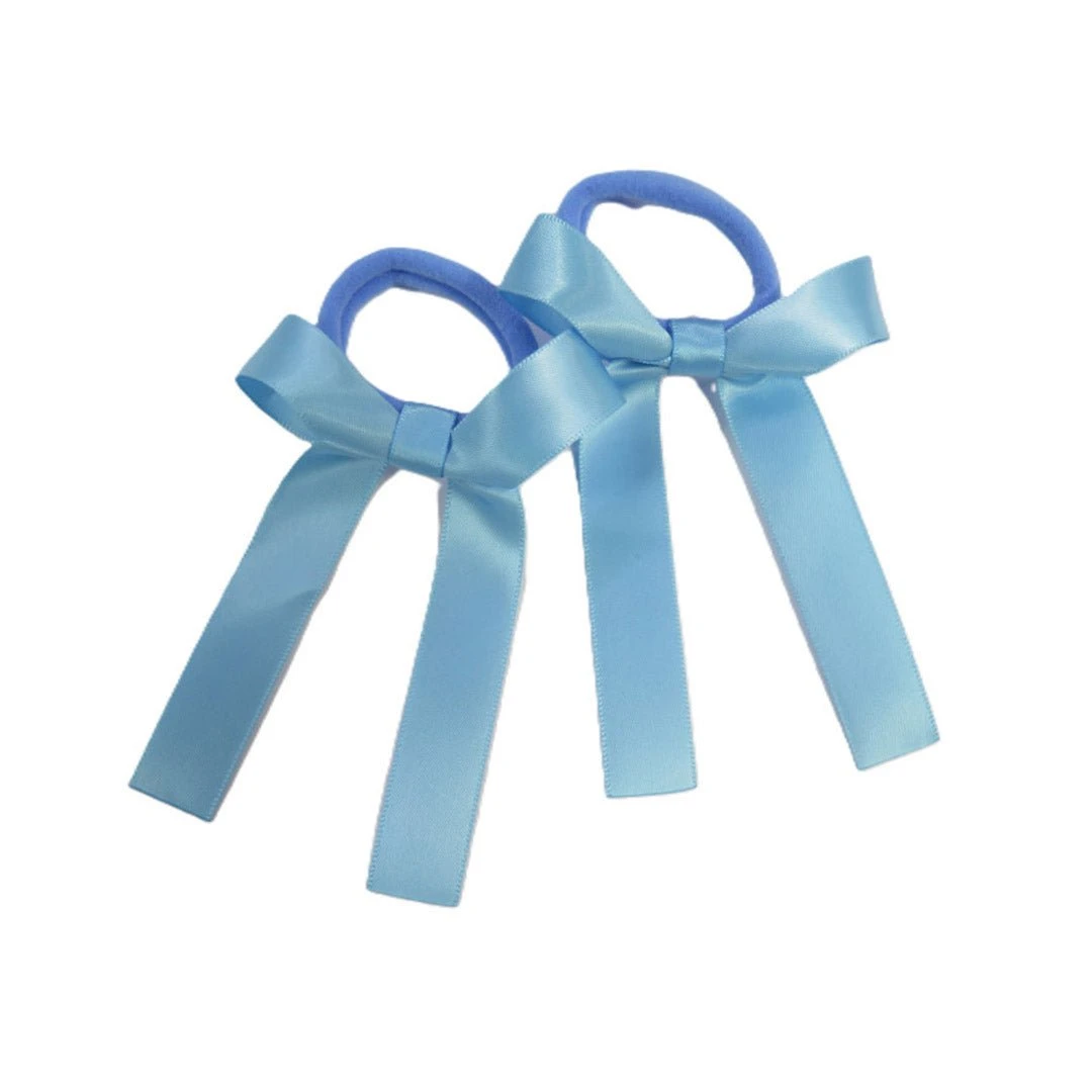Where On Earth Satin Pony Bow Sky Blue 3 Where On Earth Satin Pony Bow Sky Blue