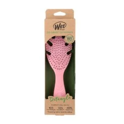 Wet Brush Go Green Detangler Brush Pink -Goldwell Shop wet brush go green leaf pink 3 934466
