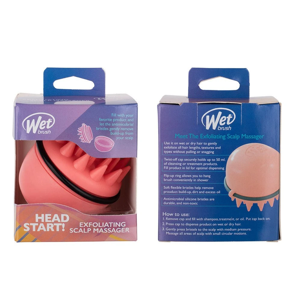 Wet Brush Head Start Exfoliating Scalp Brush Coral 4 Wet Brush Head Start Exfoliating Scalp Brush Coral - Image 2