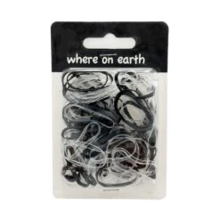 Where On Earth Elastic Hair Ties Black & Clear