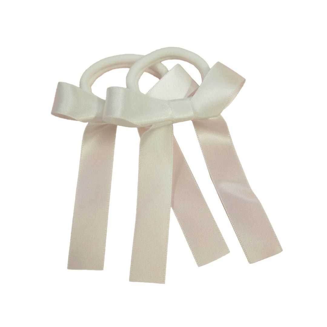 Where On Earth Satin Pony Bow White 3 Where On Earth Satin Pony Bow White